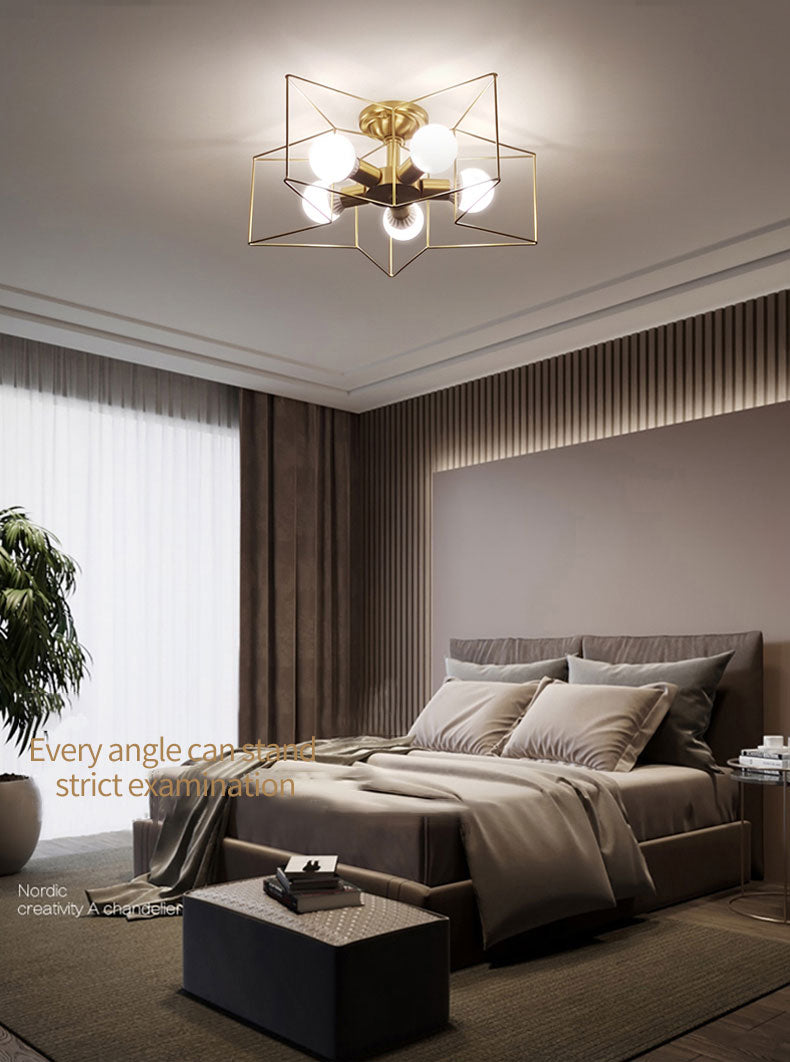 Bedroom lighting simple and modern net red children's lamp five-pointed star balcony aisle nordic restaurant ceiling lamp