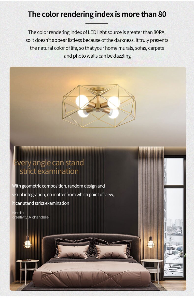 Bedroom lighting simple and modern net red children's lamp five-pointed star balcony aisle nordic restaurant ceiling lamp