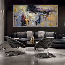 Load image into Gallery viewer, Contemporary Large Abstract Wall Art Hand Painted Oversize Painting On Canvas Panoramic Wide In Office Living Room Decoration

