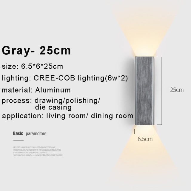 Modern Minimalist Indoor Lighting LED Wall Lamp For Bedroom Bedside Home Lighting Decoration Sconce Aluminum Lamp 6W AC 85-265V