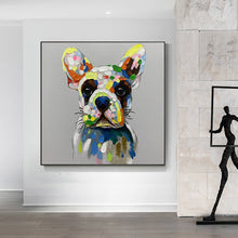 Load image into Gallery viewer, large  Hand painted Colorful Oil Animal Love Dog Painting Canvas Pictures wall art caudros picture for living room

