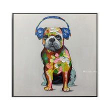 Load image into Gallery viewer, large  Hand painted Colorful Oil Animal Love Dog Painting Canvas Pictures wall art caudros picture for living room
