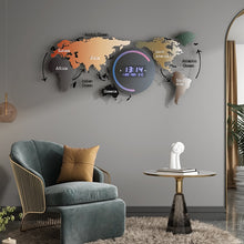 Load image into Gallery viewer, World Map Large Digital LED Wall Clock Electronic Modern Design Watch Calendar Thermometer Home Decoration for Living Room Decor
