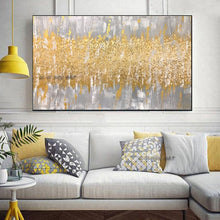 Load image into Gallery viewer, 100% Hand Painted Gold Foil Textured  Modern Abstract Oil Painting On Canvas Wall Art For Living Room Home Decoration No Framed
