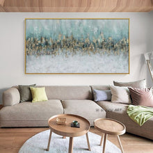 Load image into Gallery viewer, 100% Hand Painted Gold Foil Textured  Modern Abstract Oil Painting On Canvas Wall Art For Living Room Home Decoration No Framed
