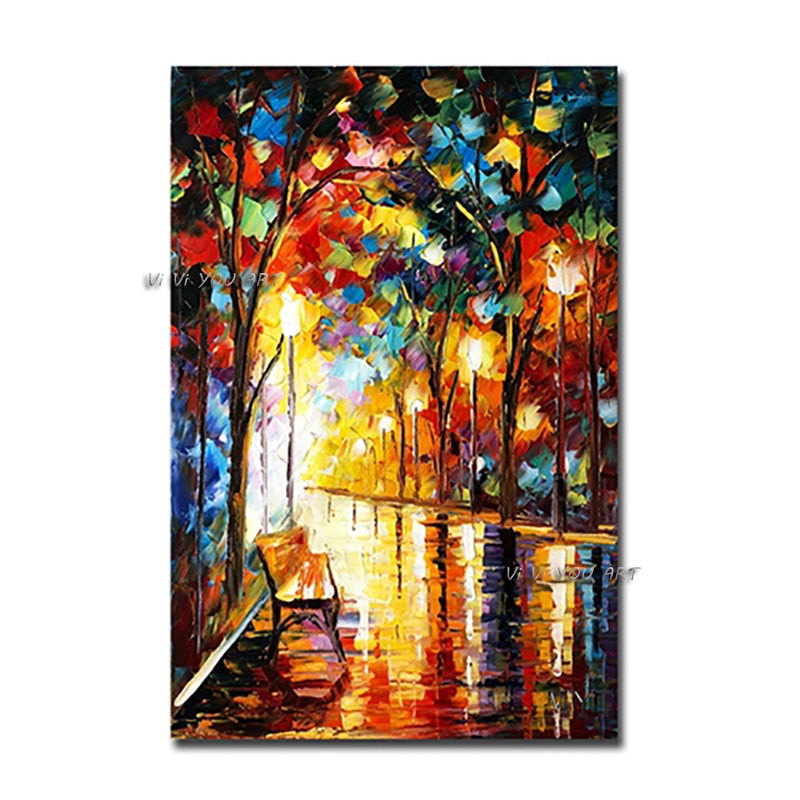 Hand Painted landscape Oil Painting on Canvas Colorful Landscape pciture Minimalist Modern Wall Art Decorative For Living room