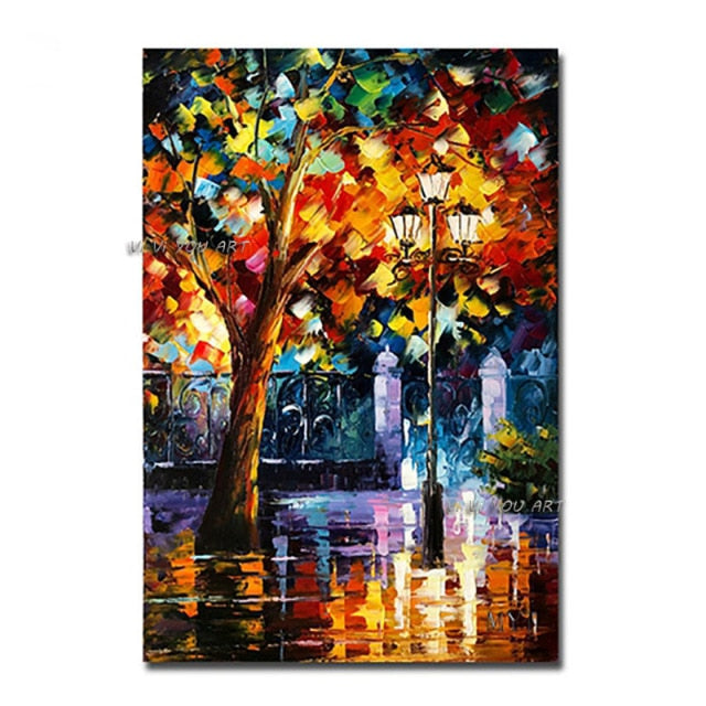 Hand Painted landscape Oil Painting on Canvas Colorful Landscape pciture Minimalist Modern Wall Art Decorative For Living room