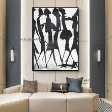 Load image into Gallery viewer, 100 Hand Painted Modern Abstract Oil Painting Minimalist Black and White Picture On Canvas Wall Art For Living Room Home Decor
