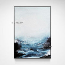 Load image into Gallery viewer, Hand Painted Abstract Oil Painting Wall Art Seascape Picture Minimalist Decorative Modern On Canvas  For Living Room No Frame
