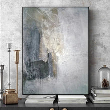 Load image into Gallery viewer, 100%Hand Painted Large Abstract Oil Painting Decorative Painting Simple Nordic Model Room Retro Gray Painting Decoration
