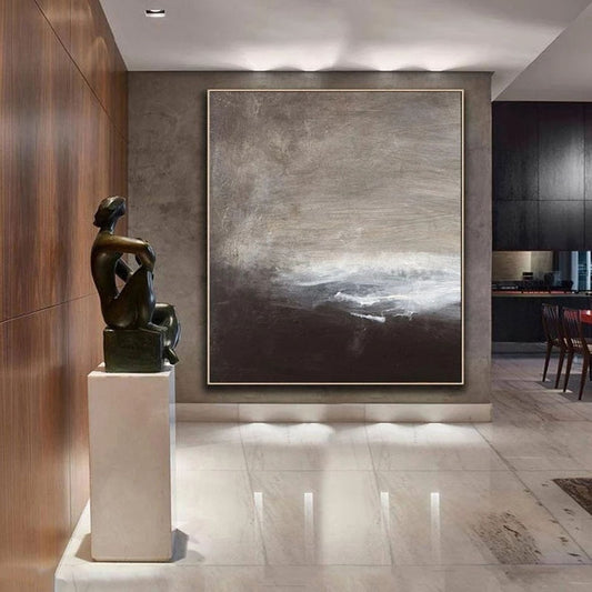 100% Handmade Large Abstract Painting On Canvas Artwork  Painting Abstract Art Canvas Gray Painting Minimalist Painting Oversize