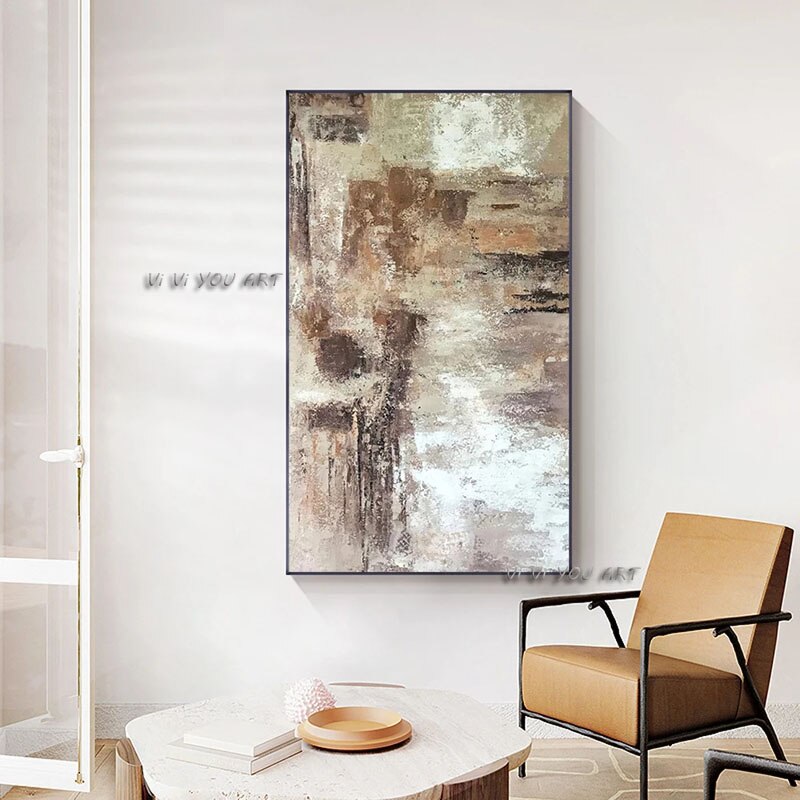 100 Handmade Oil Painting by Artist Canvas Wall Art Modern Abstract Minimalist Oil Painting for Livingroom.