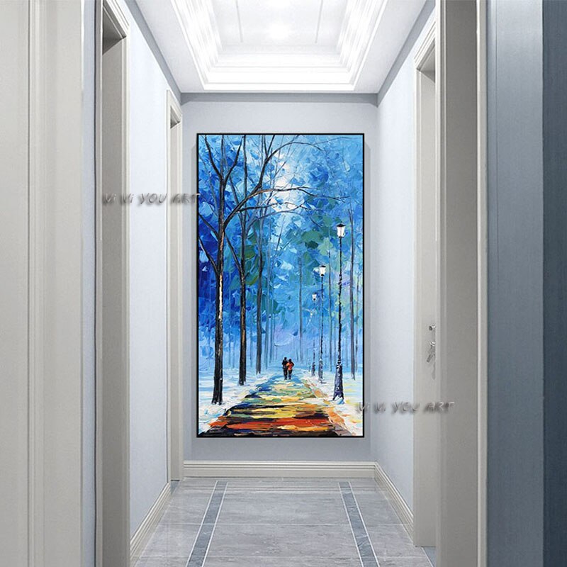 Large Size Canvas Vertical Rectangle Figure Colorful Handmade Abstract Oil Painting  Decoration  Modern Wall Art  Living Room