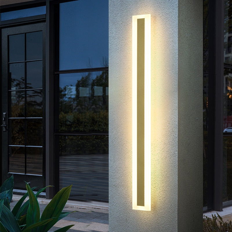 Outdoor Lighting Tall LED Wall Lamp IP65 Waterproof Aluminum Dimmable Gold Garden Porch Sconce Light 110V -220V Street Luminaire