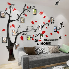 Load image into Gallery viewer, DIY Family Photo Tree Frame Wall Stickers 3D Acrylic Mirror Wall Decals for Sofa TV Background Wall Decor
