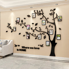 Load image into Gallery viewer, DIY Family Photo Tree Frame Wall Stickers 3D Acrylic Mirror Wall Decals for Sofa TV Background Wall Decor
