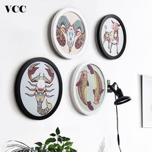 Load image into Gallery viewer, 4Pcs/Set Round Wooden Picture Frames Creative Gift Wall Hanging Wood Picture Holder Wall Mounted DIY Poster Photo Frame Round
