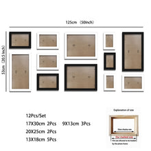 Load image into Gallery viewer, 12Pcs/Set Wood Picture Frames For Wall Decor Black White Photo Frame Wall Hanging With Plexiglass Classic Wooden Frame
