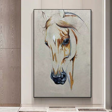 Load image into Gallery viewer, Hand Painted Abstract Oil Painting Wall Art Horse Picture Minimalist Modern On Canvas Decor For Living Room Office No Frame
