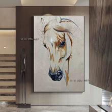 Load image into Gallery viewer, Hand Painted Abstract Oil Painting Wall Art Horse Picture Minimalist Modern On Canvas Decor For Living Room Office No Frame
