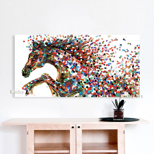 best Hand-painted High Quality Abstract Animal horse Oil Painting on Canvas 100% Handmade Abstract animal Oil Painting artwork