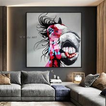 Load image into Gallery viewer, Modern Art Animal Horse Hand Painted Poster Canvas Painting Wall Picture Nordic Living Room Bedroom Home Decoration As Gift
