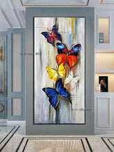Load image into Gallery viewer, Colorful Butterflies Hand Painted Oil Painting Canvas Large Wall Art Nordic Wall Picture for Living Room Home Decor As Gift
