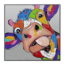 Load image into Gallery viewer, Hand Painted Animals Cow Oil Paintings On Canvas Abstract Posters Modern Pop Art Wall Picture For Living Room Home Decor
