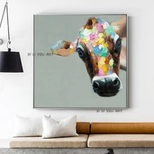 Load image into Gallery viewer, Cow Oil painting On Canvas Wall Pictures Paintings For Living Room Wall Art Canvas Pop art Cattle modern Abstract Hand Painted
