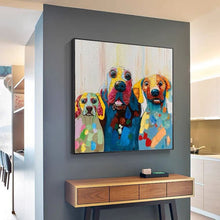 Load image into Gallery viewer, Free Shipping Hand-painted Animals Oil Painting Modern Wall Decoration Pictures Funny Dog Oil Painting for Wall Decor No Frame
