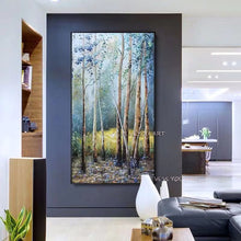 Load image into Gallery viewer, Whosale new Hand Painted Knife Abstract Tree Landscape Oil Painting on Canvas Wall Art Picture Living Room Wall Decor artwork
