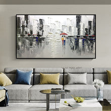 Load image into Gallery viewer, 100% Hand Painted Oil Painting Hand Made Retro City Landscape Abstrac Wall Pictures Wall Art Home Decor Large Size Frameless
