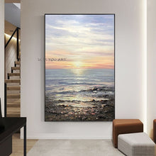 Load image into Gallery viewer, 100% Handpainted The Sea Sunset Abstract Oil Painting Wall Art Home Decor Pictures Modern Oil Painting On Canvas No Framed
