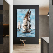 Load image into Gallery viewer, Large 100% Hand Painted Handmade Art Oil Painting Seascape Sails Abstract Christmas Gift Home Decor Wall Pictures Frameless
