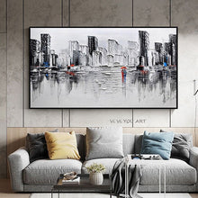 Load image into Gallery viewer, 100% Hand Painted City Building Scenery Room Decoration Abstract Oil Painting On Canvas Wall Art For Living Room Wall Pictures
