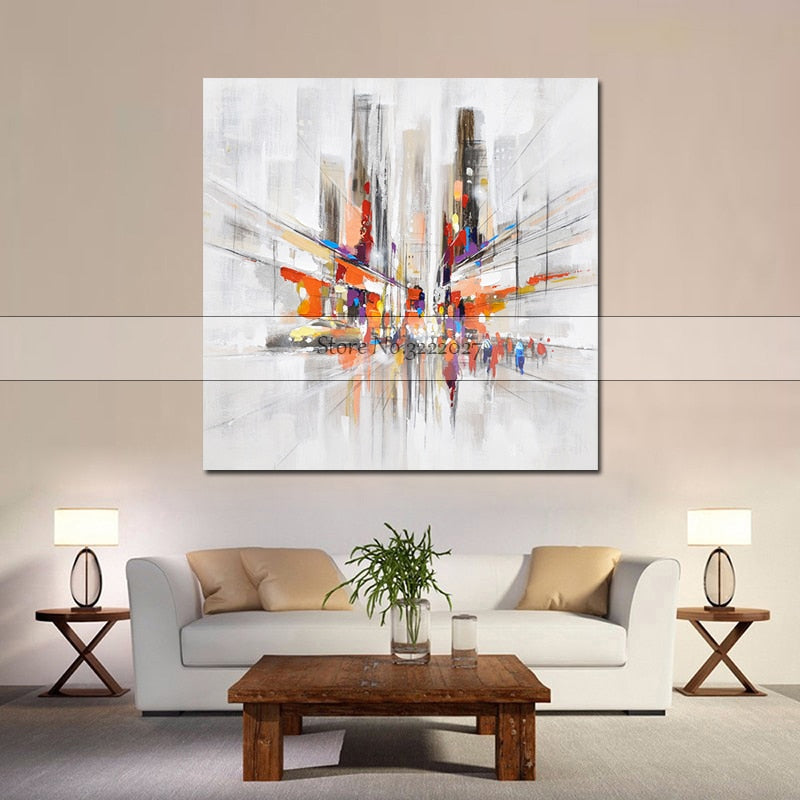 Canvas Painting Landscape New York City Art Canvas Hand painted Cuardros decoracion Oil Painting Poster Wall Pictures Home Decor