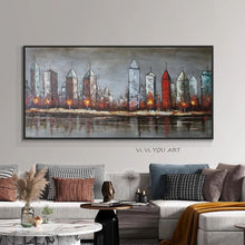 Load image into Gallery viewer, 100% Hand Painted Oil Painting Painting Modern City Abstract Minimalistic Wall Art Canvas Painting For Home Decor Frameless

