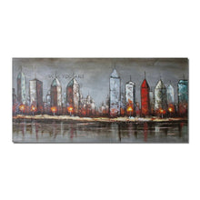 Load image into Gallery viewer, 100% Hand Painted Oil Painting Painting Modern City Abstract Minimalistic Wall Art Canvas Painting For Home Decor Frameless
