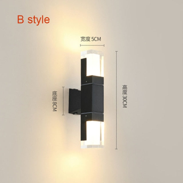 Modern Outdoor Wall Mounted Lamp IP65 Waterproof LED Wall Lighting Garden porch Sconce Light 96/220V Gold Black Sconce Luminaire