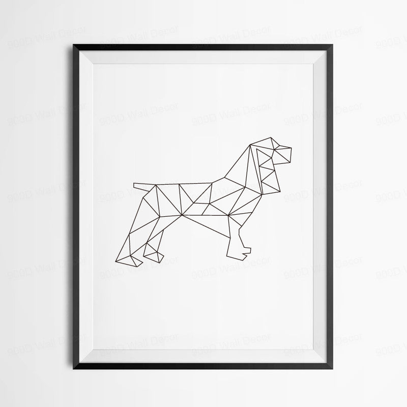 Geometric Dog Canvas Art Print Poster, Wall Pictures for Home Decoration, Wall Art Decor FA221-11