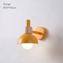 Load image into Gallery viewer, Nordic Wooden Wall Lights Bedside Wall Lamp Bedroom Wall light sconce for kitchen restaurant modern wall lamp macaroon sconces

