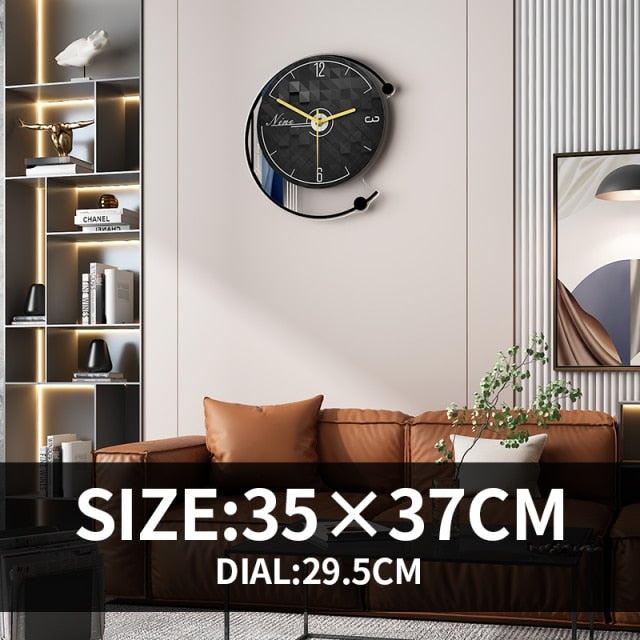 Black Simple Decorative Silent Wall Clock Modern Design Large Watches For Kitchen Living Room Bedroom Home Interior Decoration