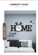 Load image into Gallery viewer, Warm Home Non-Ticking Extra Large Decorative DIY Wall Clock Modern Design Living Room Home Decoration Wall Watch Wall Stickers
