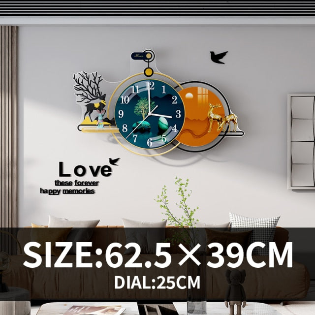 Nordic Decorative Silent Wall Clock Modern Design Extra Large Watches For Kitchen Living Room Bedroom Home Interior Decoration