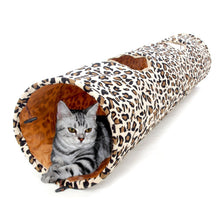 Load image into Gallery viewer, New Pet Tunnel Bulk Cat Toys Cat Tunnel Leopard Print Crinkly Cat Fun 2 Holes Long Tunnel Kitten Toys Rabbit Play Tunnel
