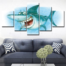 Load image into Gallery viewer, Wall Art Canvas Prints Cartoon Shark Painting
