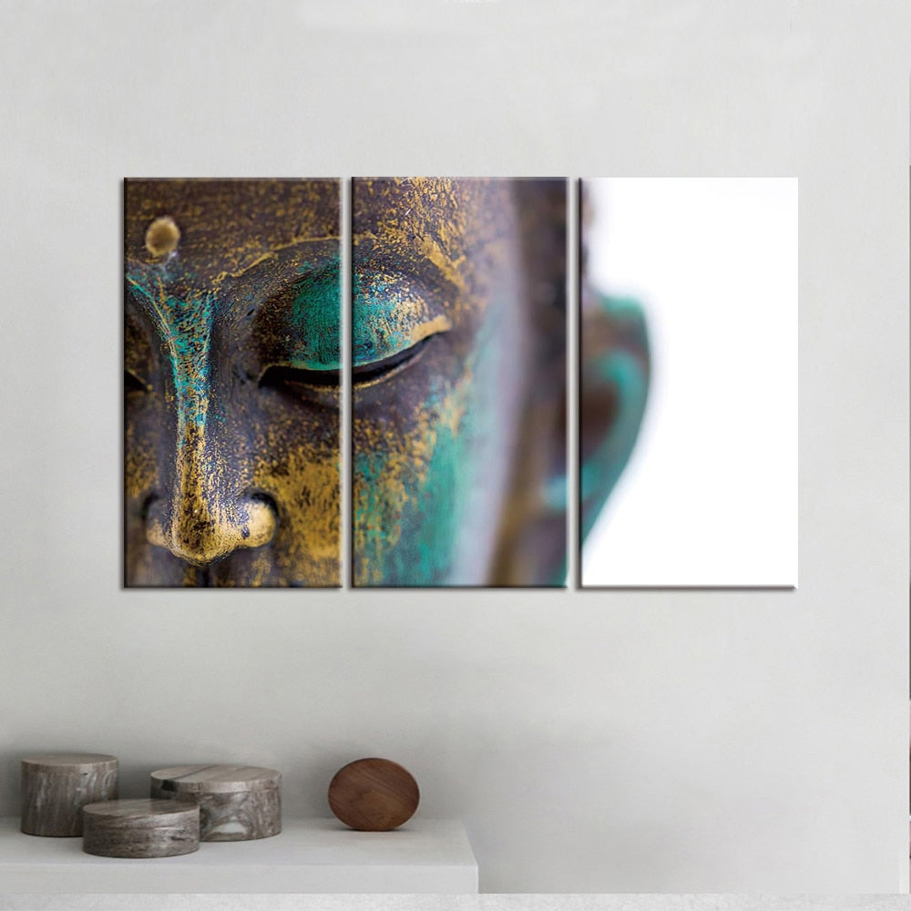 ArtSailing Canvas painting Wall Art Gray 3 Panel Modern Large  Buddha Wall Print on Canvas Home Living Room Decoration