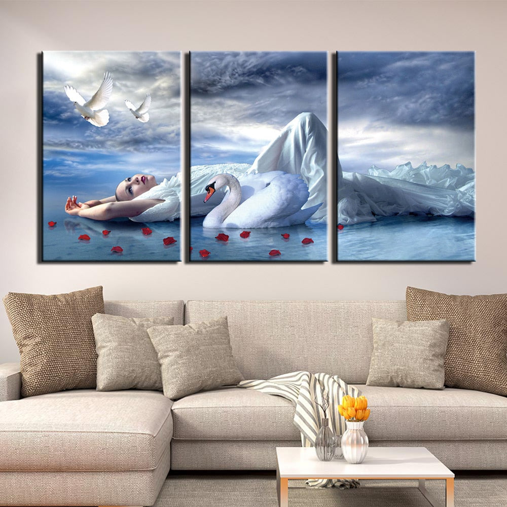 HD Prints Canvas Pictures Modern Wall Art 3 Pieces Sexy Girl Paintings Poster for Bedroom Home Decor Framework