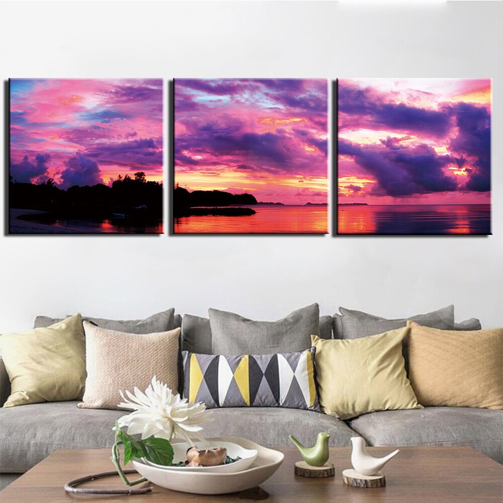 Modern Canvas Print Art Wall Picture 3 Panels Scenery Paintings Decor Artwork Canvas Print for Home Office Living Room Bedroom