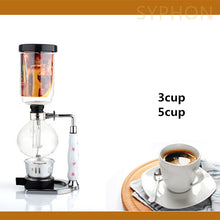 Load image into Gallery viewer, 3 cups 5 cups of fine glass siphon pot / high quality vacuum coffee maker filter coffee pot coffee filter tool gift
